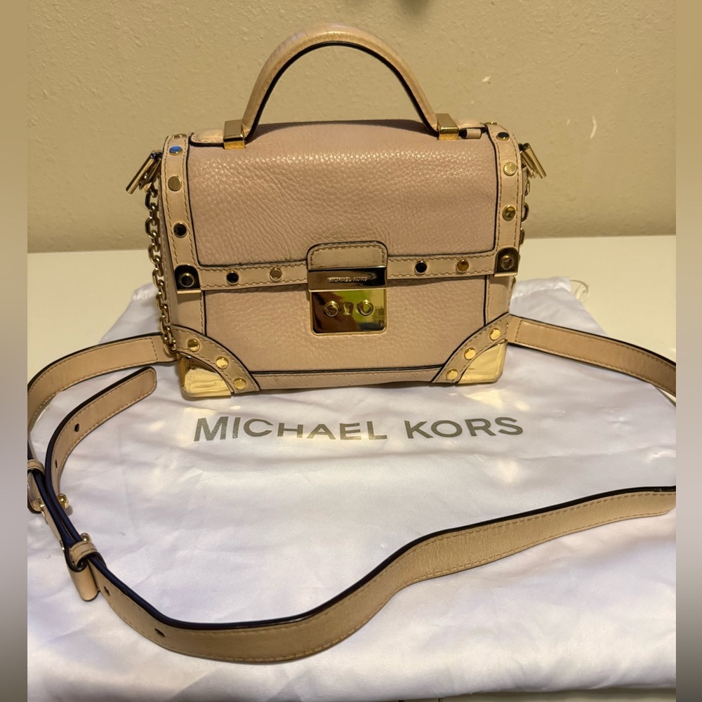 Michael Kors Cori Blush Pink Crossbody Bag with Gold Accents